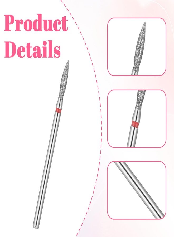 Eldraqth 10pcs Flame Bit for Nail Drill Cuticle Nail Drill Bits Set 3/32'' Diamond Naila Drill Bits for Dead Skin Professional Nails Dry Manicure Pedicure Shape Remove for Acrylic Gel Nail Salon Tools (Fine-F) - Image 2